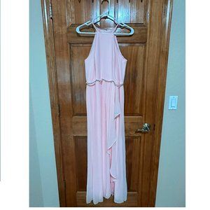 David's Bridal High-Neck Chiffon Bridesmaid Dress